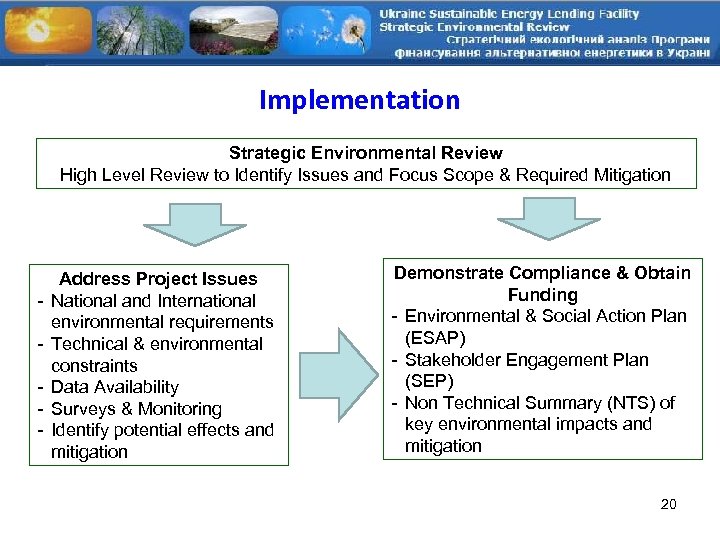 Implementation Strategic Environmental Review High Level Review to Identify Issues and Focus Scope &