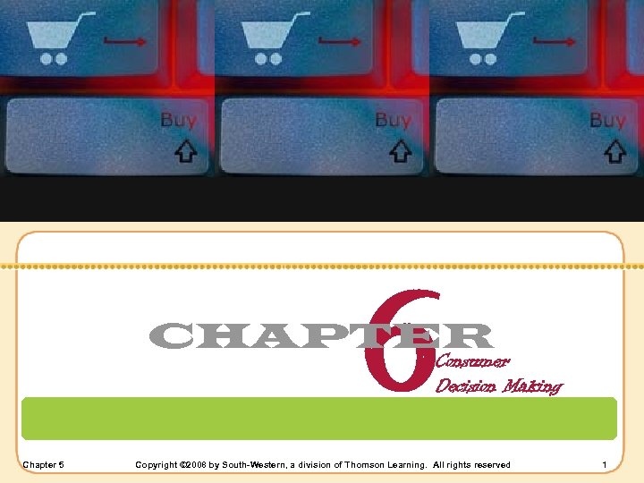 6 CHAPTER Consumer Decision Making Chapter 5 Copyright © 2008 by South-Western, a division