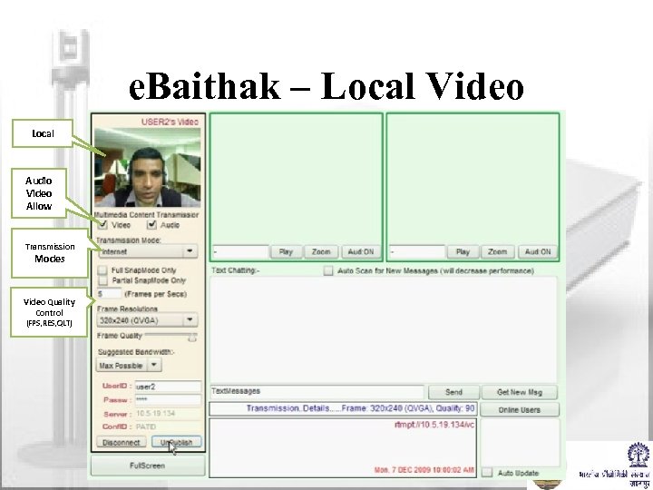 e. Baithak – Local Video Local Audio Video Allow Transmission Modes Video Quality Control