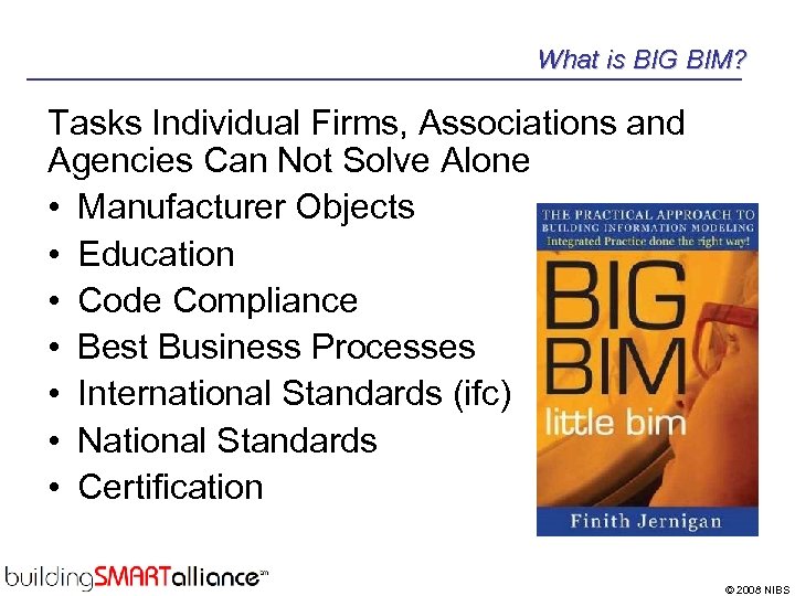 What is BIG BIM? Tasks Individual Firms, Associations and Agencies Can Not Solve Alone