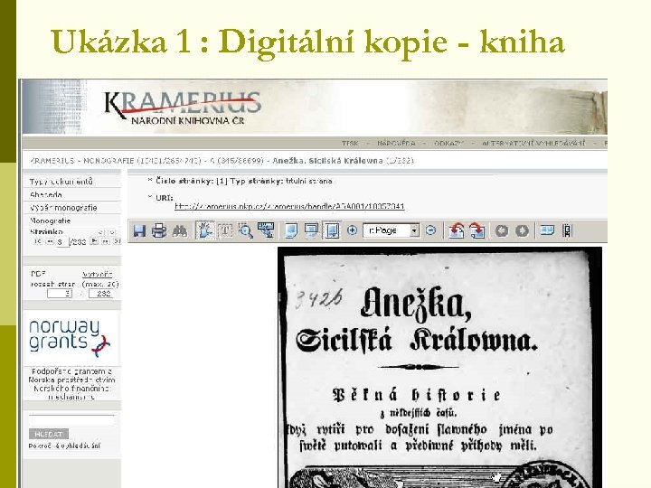 Ukázka 1 : Digitální kopie - kniha 