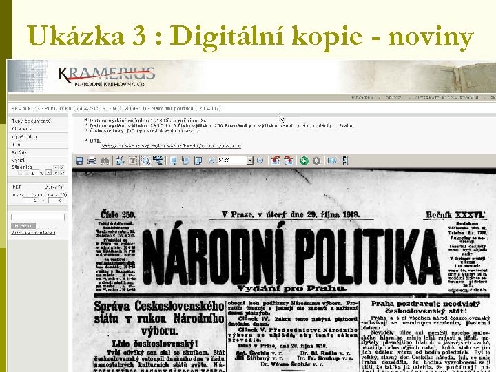 Ukázka 3 : Digitální kopie - noviny 