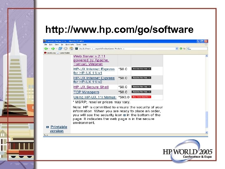 http: //www. hp. com/go/software 