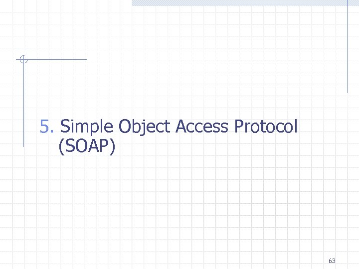 5. Simple Object Access Protocol (SOAP) 63 