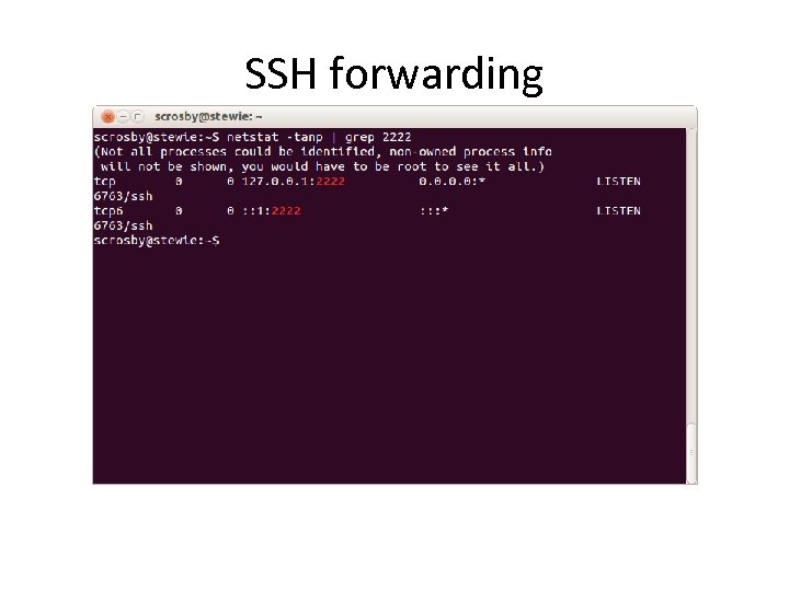 SSH forwarding 