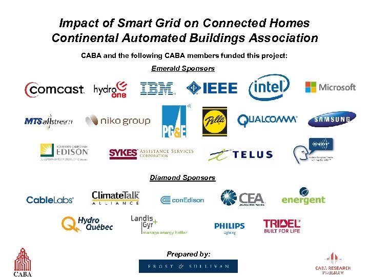 Impact of Smart Grid on Connected Homes Continental Automated Buildings Association CABA and the