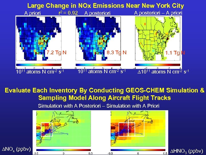 Large Change in NOx Emissions Near New York City A priori r 2 =