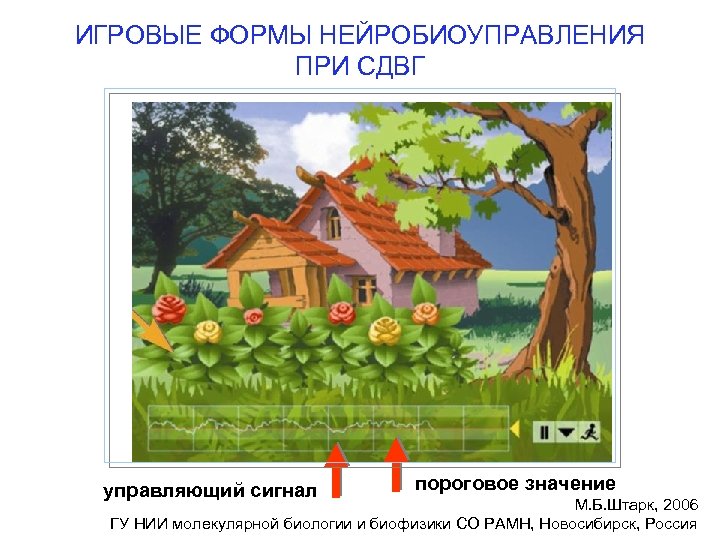ИГРОВЫЕ ФОРМЫ НЕЙРОБИОУПРАВЛЕНИЯ ПРИ СДВГ управляющий сигнал пороговое значение М. Б. Штарк, 2006 ГУ