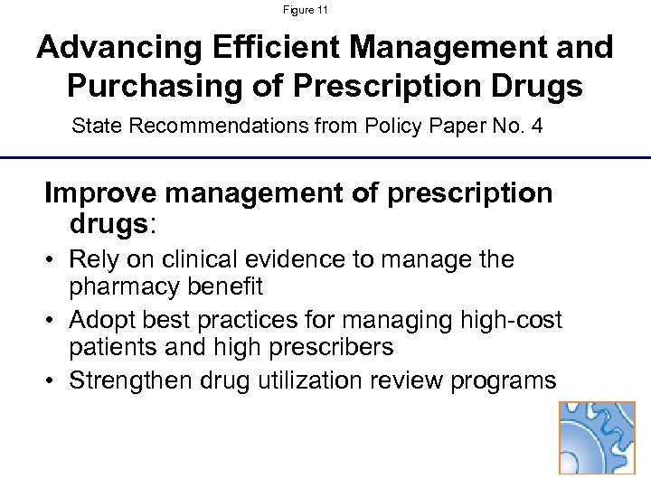 Figure 11 Advancing Efficient Management and Purchasing of Prescription Drugs State Recommendations from Policy