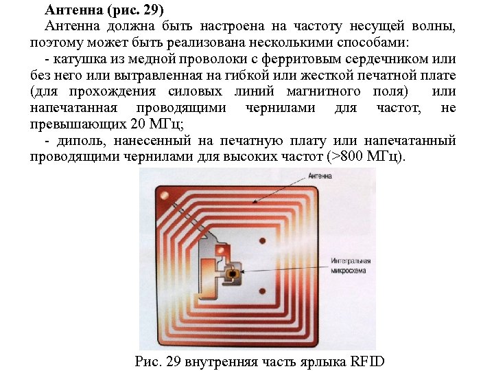 Антенна (рис. 29) Антенна должна быть настроена на частоту несущей волны, поэтому может быть