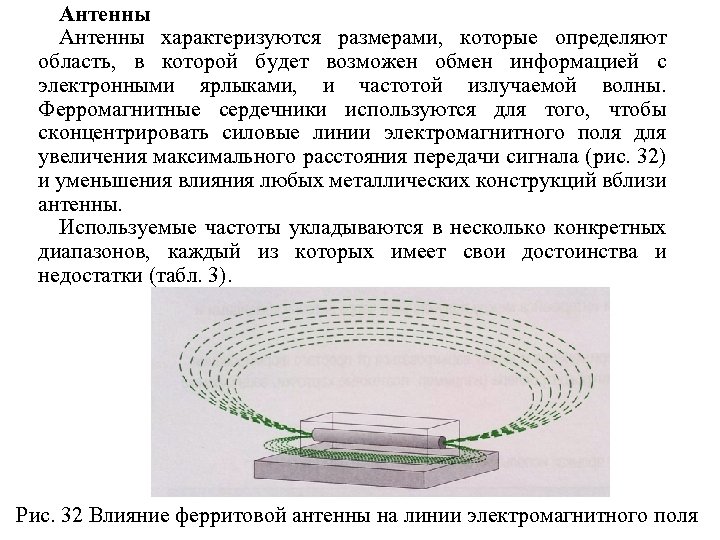 Антенны характеризуются размерами, которые определяют область, в которой будет возможен обмен информацией с электронными