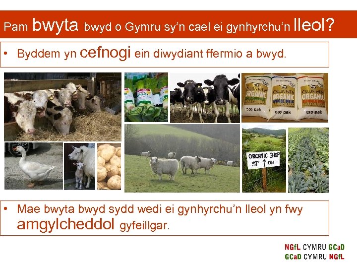 Pam bwyta bwyd o Gymru sy’n cael ei gynhyrchu’n lleol? • Byddem yn cefnogi