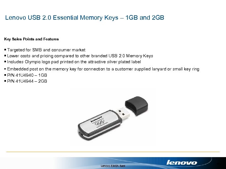 Lenovo USB 2. 0 Essential Memory Keys – 1 GB and 2 GB Key