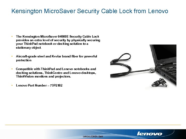 Kensington Micro. Saver Security Cable Lock from Lenovo • The Kensington Micro. Saver 64068