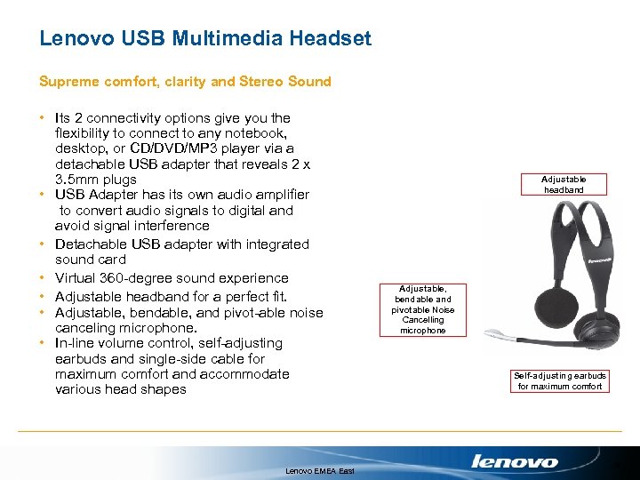 Lenovo USB Multimedia Headset Supreme comfort, clarity and Stereo Sound • Its 2 connectivity