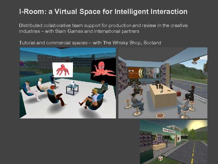 I-Room: a Virtual Space for Intelligent Interaction Distributed collaborative team support for production and