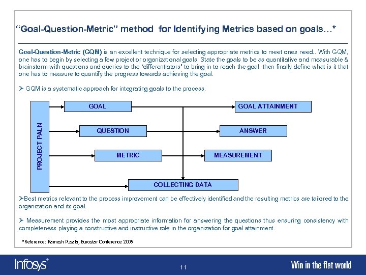 “Goal-Question-Metric” method for Identifying Metrics based on goals…* Goal-Question-Metric (GQM) is an excellent technique