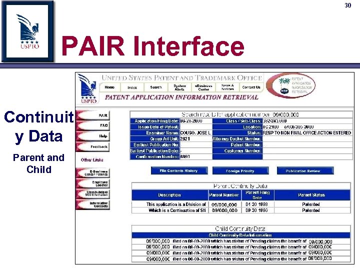 30 PAIR Interface Continuit y Data Parent and Child 