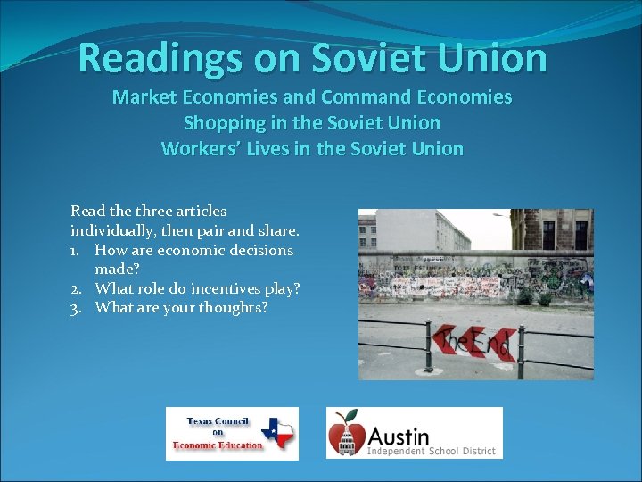 Readings on Soviet Union Market Economies and Command Economies Shopping in the Soviet Union