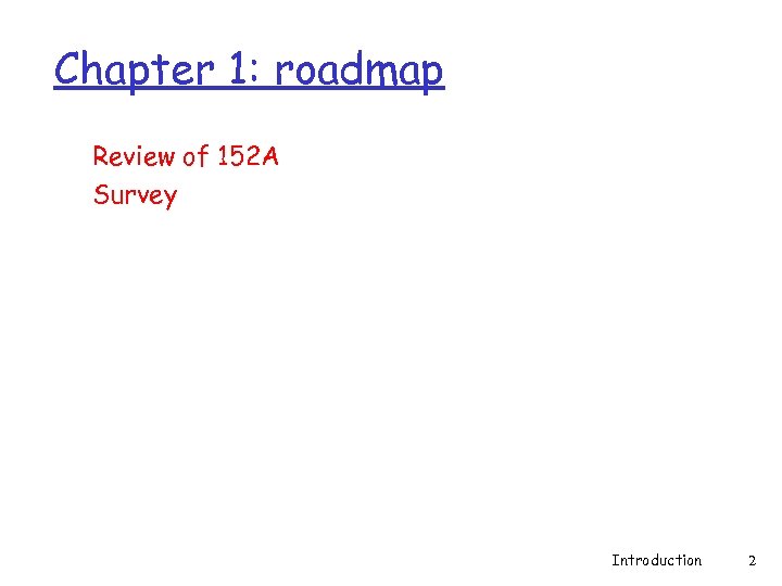 Chapter 1: roadmap Review of 152 A Survey Introduction 2 