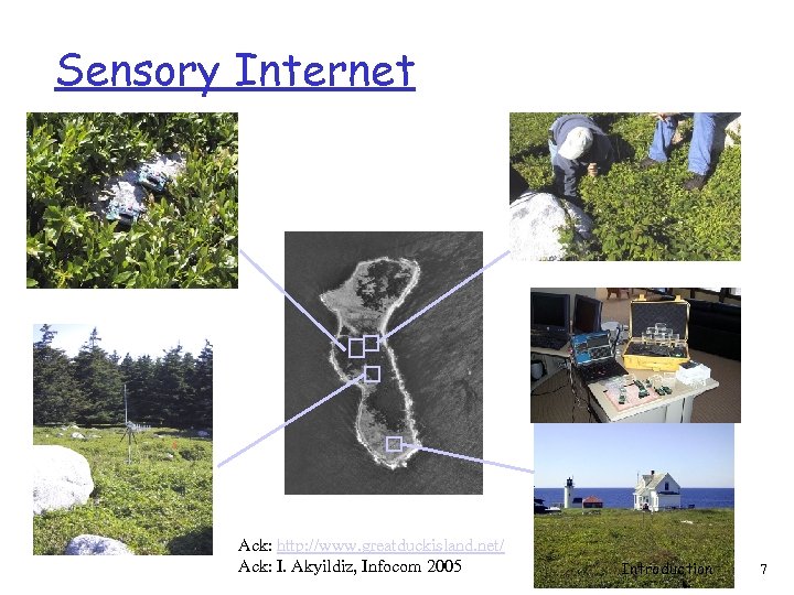 Sensory Internet Ack: http: //www. greatduckisland. net/ Ack: I. Akyildiz, Infocom 2005 Introduction 7