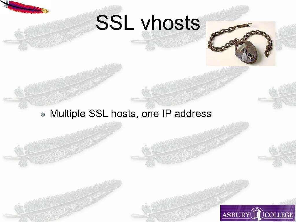 SSL vhosts Multiple SSL hosts, one IP address 5 