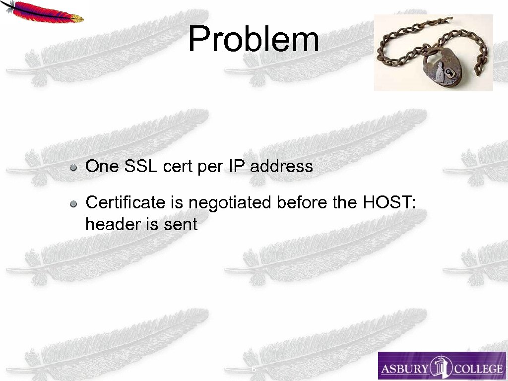 Problem One SSL cert per IP address Certificate is negotiated before the HOST: header