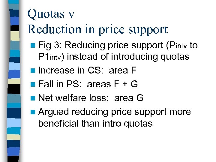 Quotas v Reduction in price support n Fig 3: Reducing price support (Pintv to