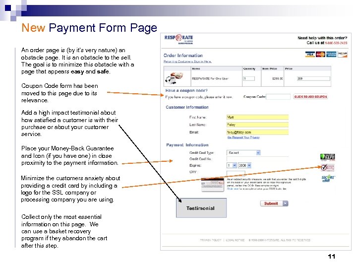 New Payment Form Page An order page is (by it’s very nature) an obstacle