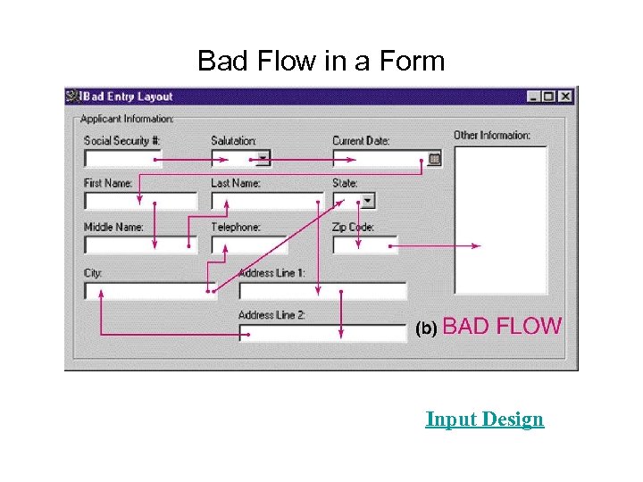 Bad Flow in a Form Input Design 