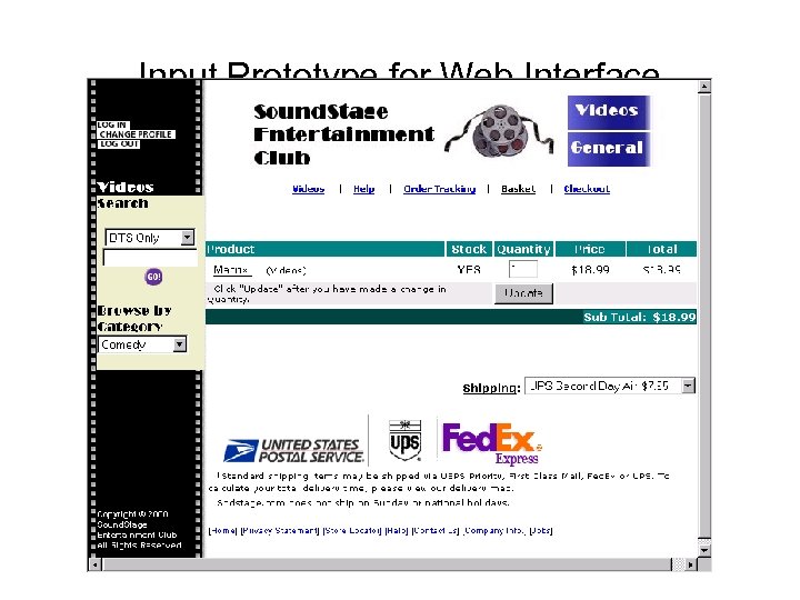 Input Prototype for Web Interface 