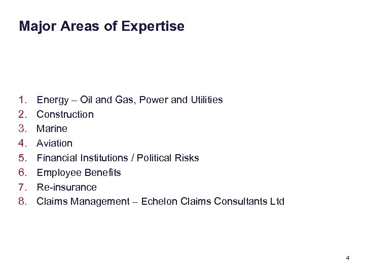 Major Areas of Expertise 1. 2. 3. 4. 5. 6. 7. 8. Energy –