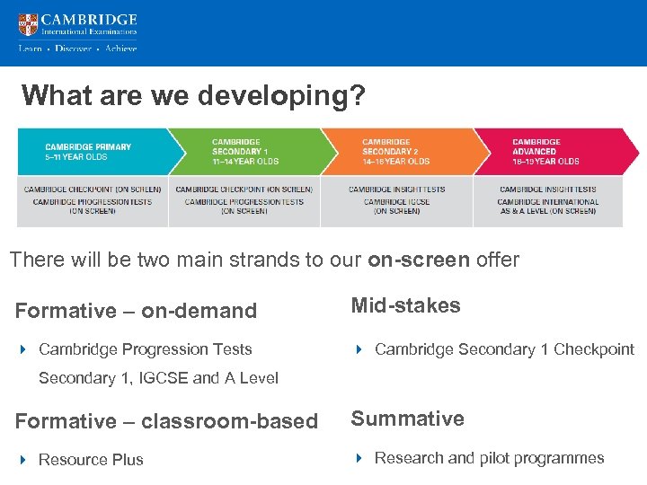 What are we developing? There will be two main strands to our on-screen offer