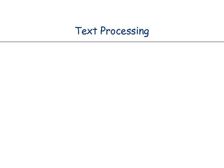 Text Processing 