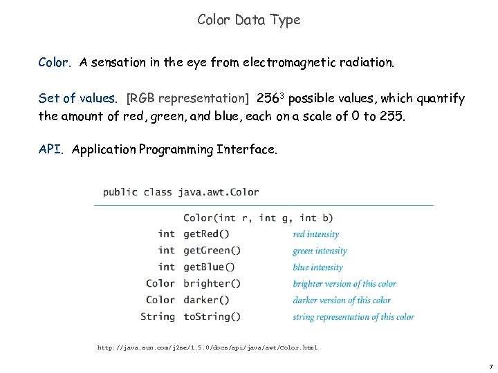 Color Data Type Color. A sensation in the eye from electromagnetic radiation. Set of