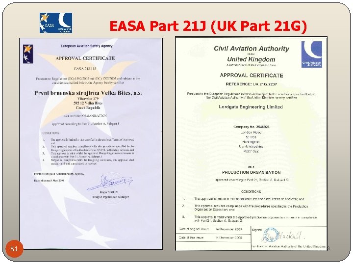 EASA Part 21 J (UK Part 21 G) 51 Mar-18 