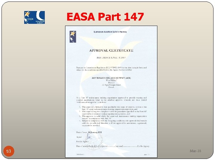 EASA Part 147 53 Mar-18 