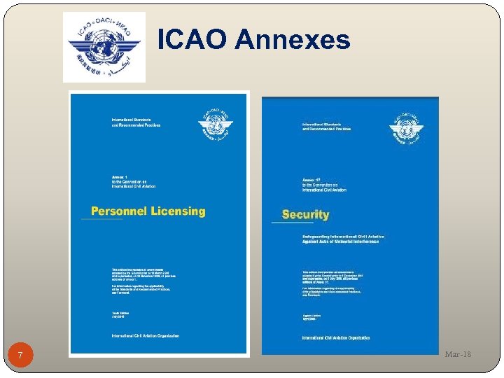 ICAO Annexes 7 Mar-18 