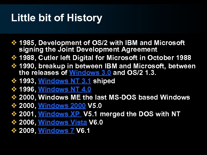Little bit of History v 1985, Development of OS/2 with IBM and Microsoft signing