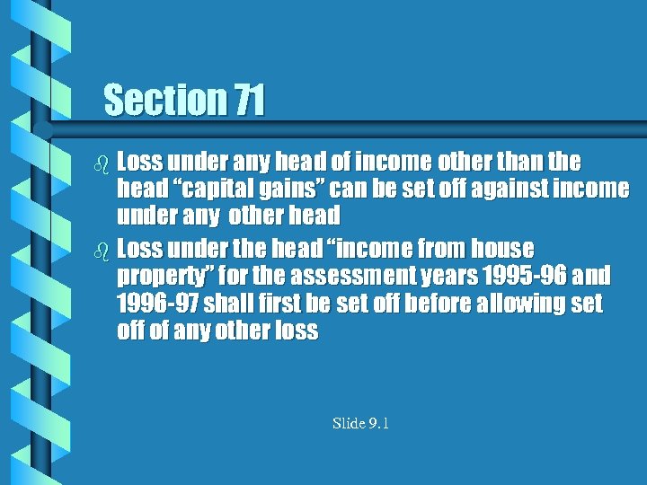 Section 71 b Loss under any head of income other than the head “capital