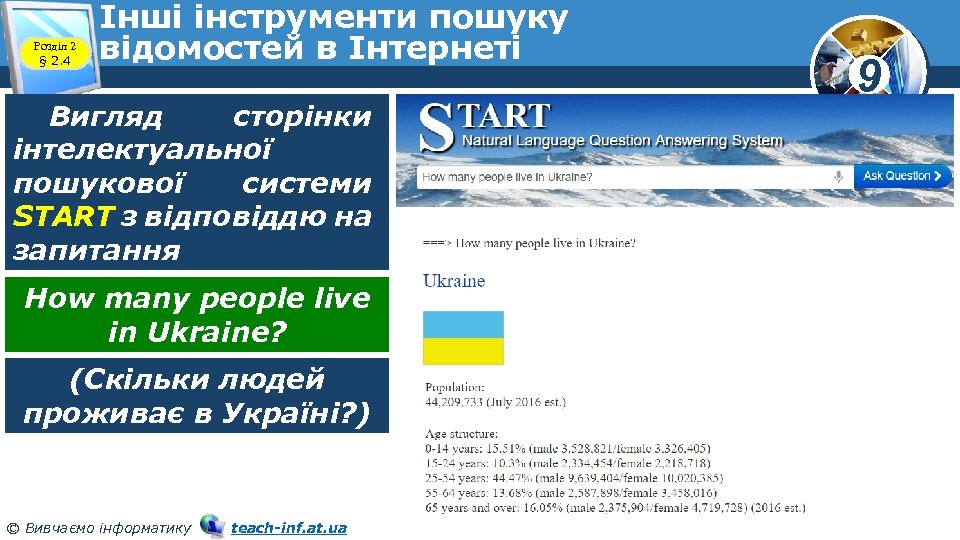 Розділ 2 § 2. 4 Інші інструменти пошуку відомостей в Інтернеті Вигляд сторінки інтелектуальної