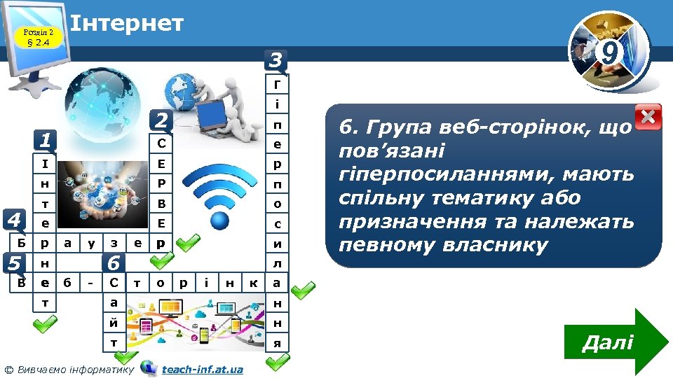 Розділ 2 § 2. 4 Інтернет 3 9 Г і 2 п С е