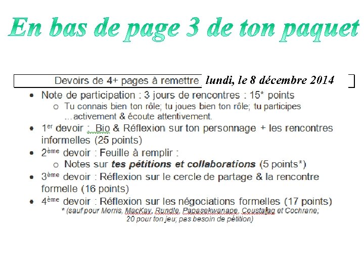 lundi, le 8 décembre 2014 