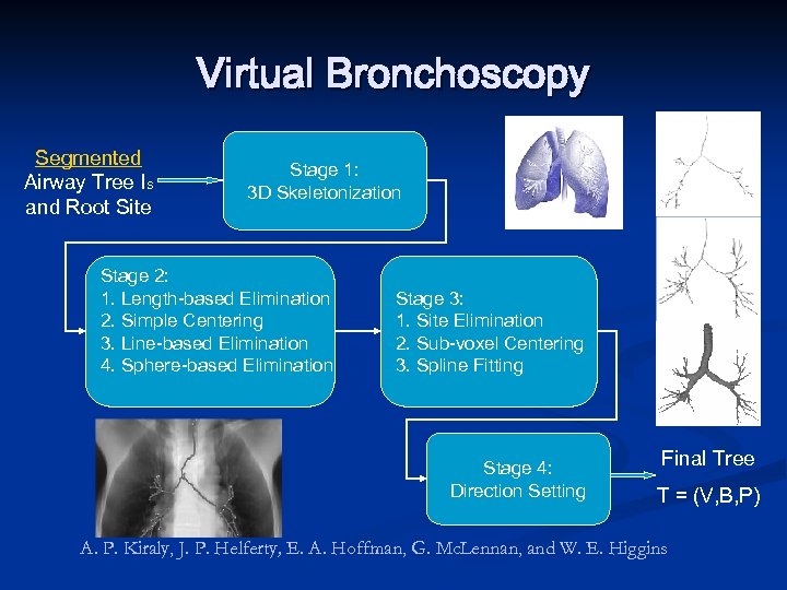 Virtual Bronchoscopy Segmented Airway Tree IS and Root Site Stage 1: 3 D Skeletonization