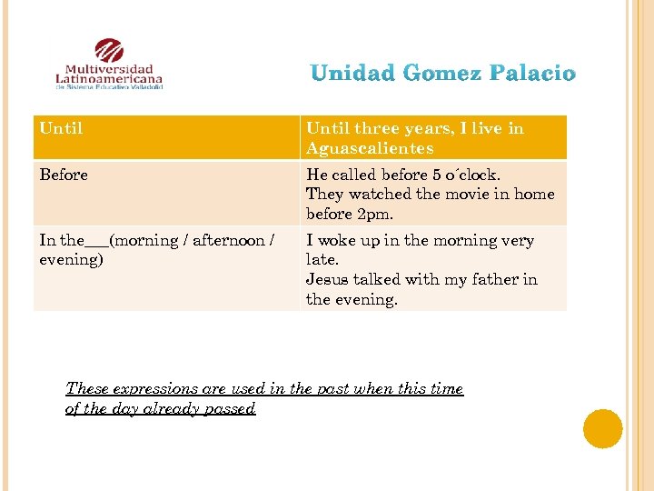 Unidad Gomez Palacio Until three years, I live in Aguascalientes Before He called before