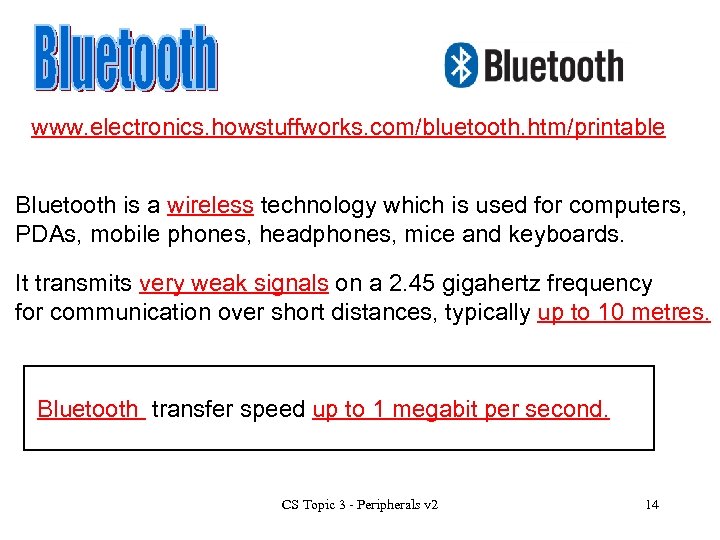 www. electronics. howstuffworks. com/bluetooth. htm/printable Bluetooth is a wireless technology which is used for