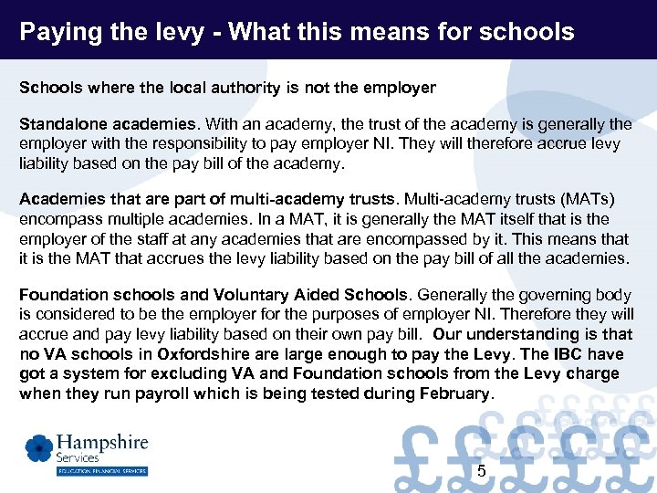 Paying the levy - What this means for schools Schools where the local authority