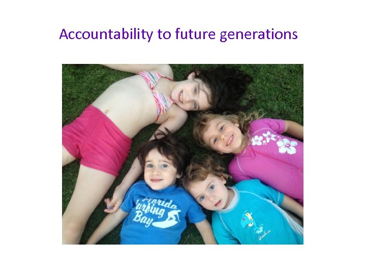 Accountability to future generations 