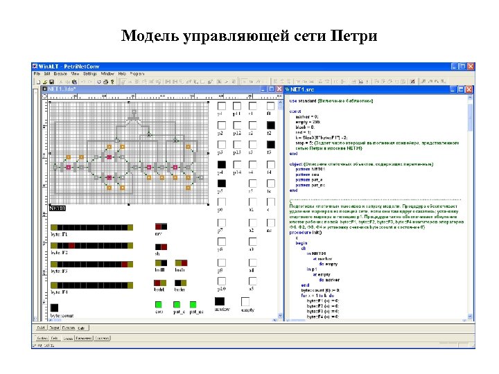 Модель управляющей сети Петри 