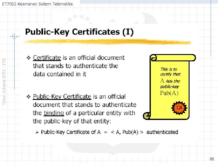 Tutun Juhana-STEI - ITB ET 7053 Keamanan Sistem Telematika 68 